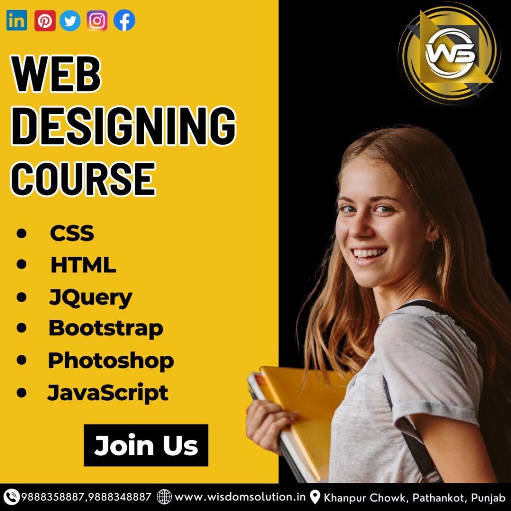 Learn Web Designing Course in Pathankot
Best Web Designing Course in Pathankot