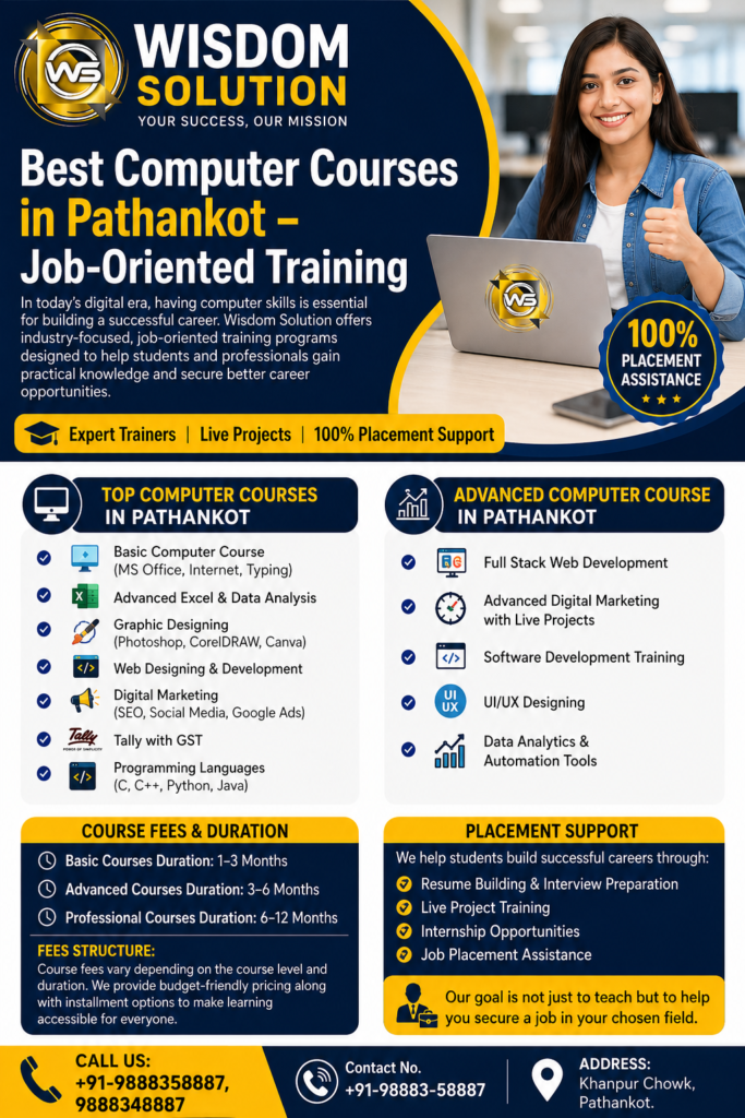 Best Computer Courses in Pathankot – Job-Oriented Training

