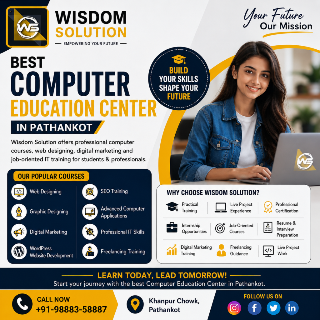 Best Computer Eudcation Center in pathankot