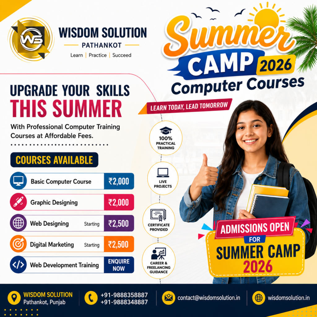 Upgrade Your Skills This Summer in Computer Course in pathankot 