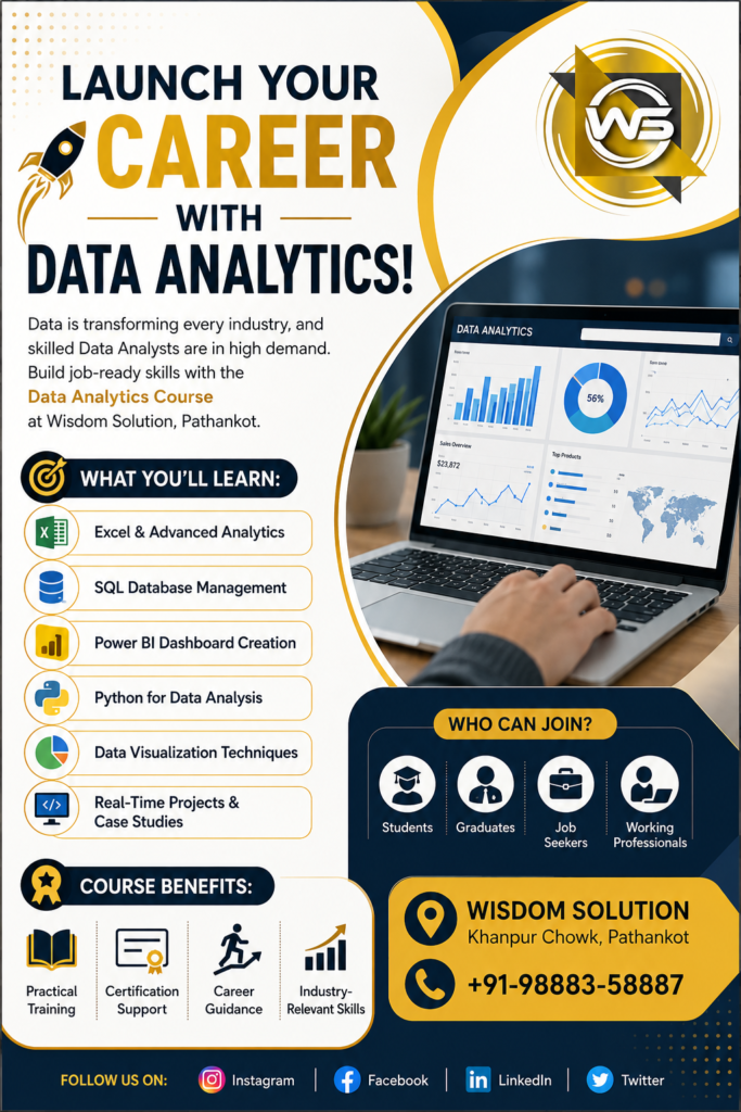 Learn Data Analytics in Pathankot with Practical Training and Certification