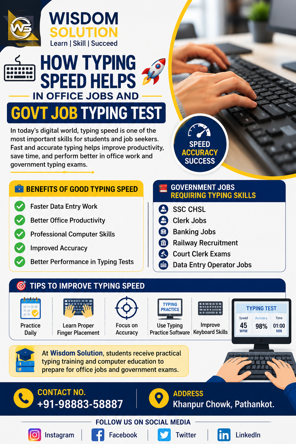 Typing Speed for Office & Govt Jobs | Wisdom Solution