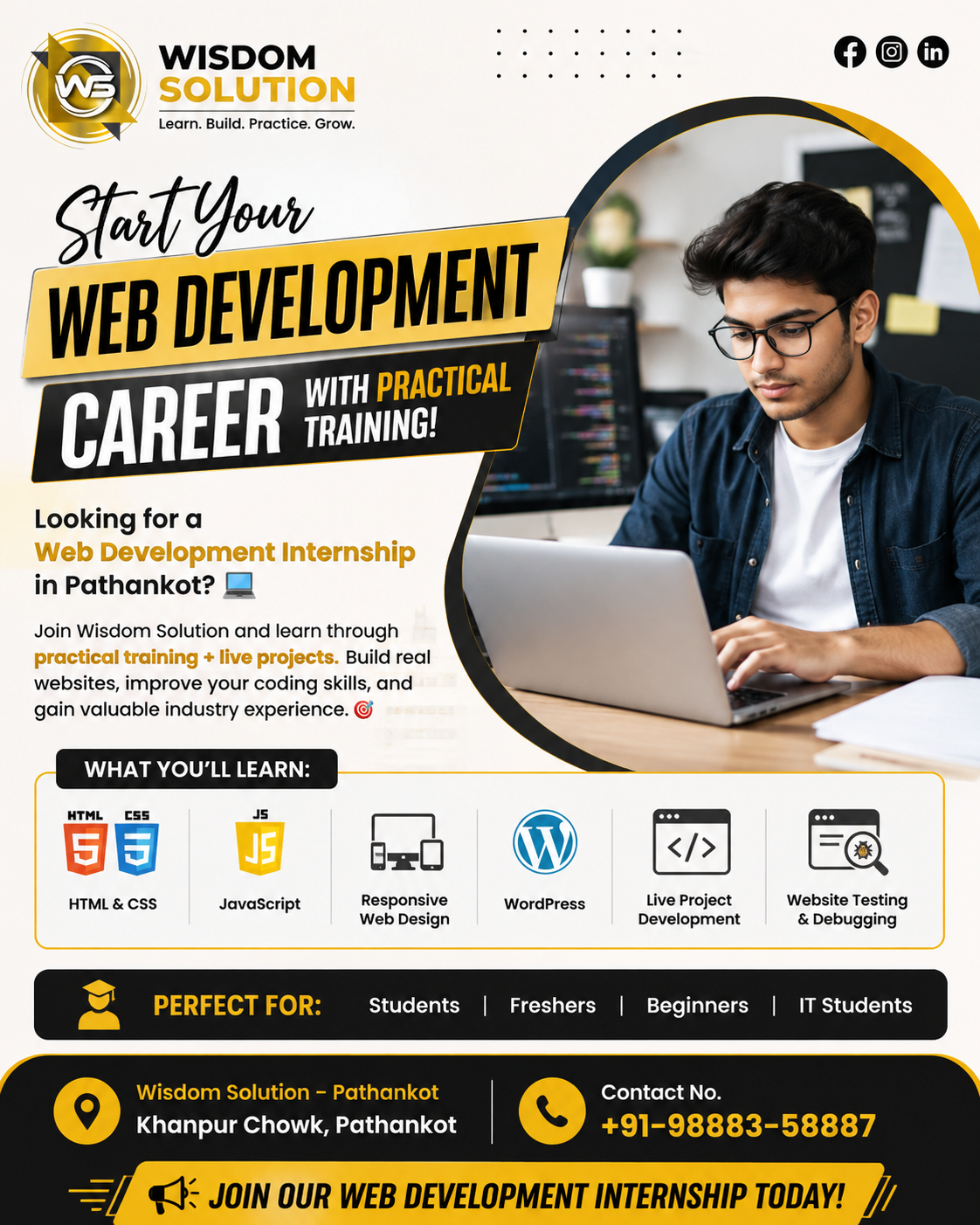 Web Development Internship in Pathankot