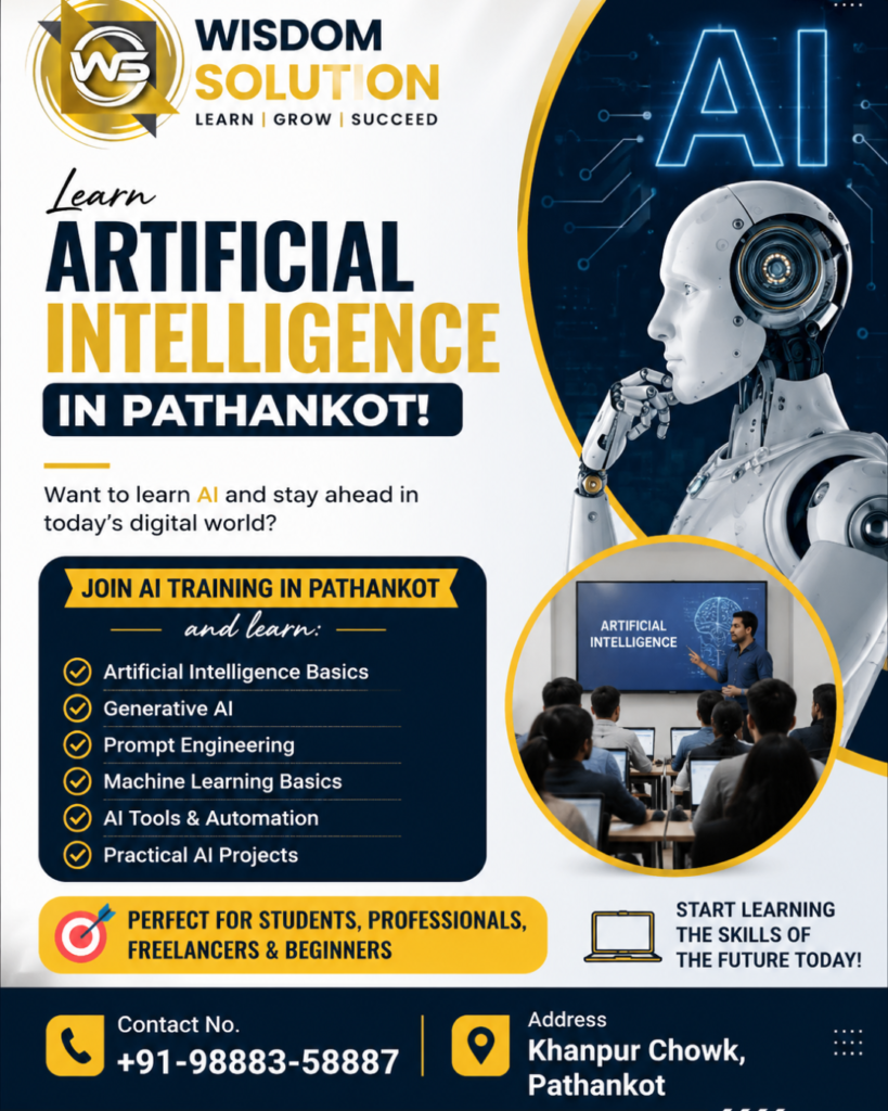 Artificial Intelligence Training in Pathankot - AI Course at Wisdom Solution